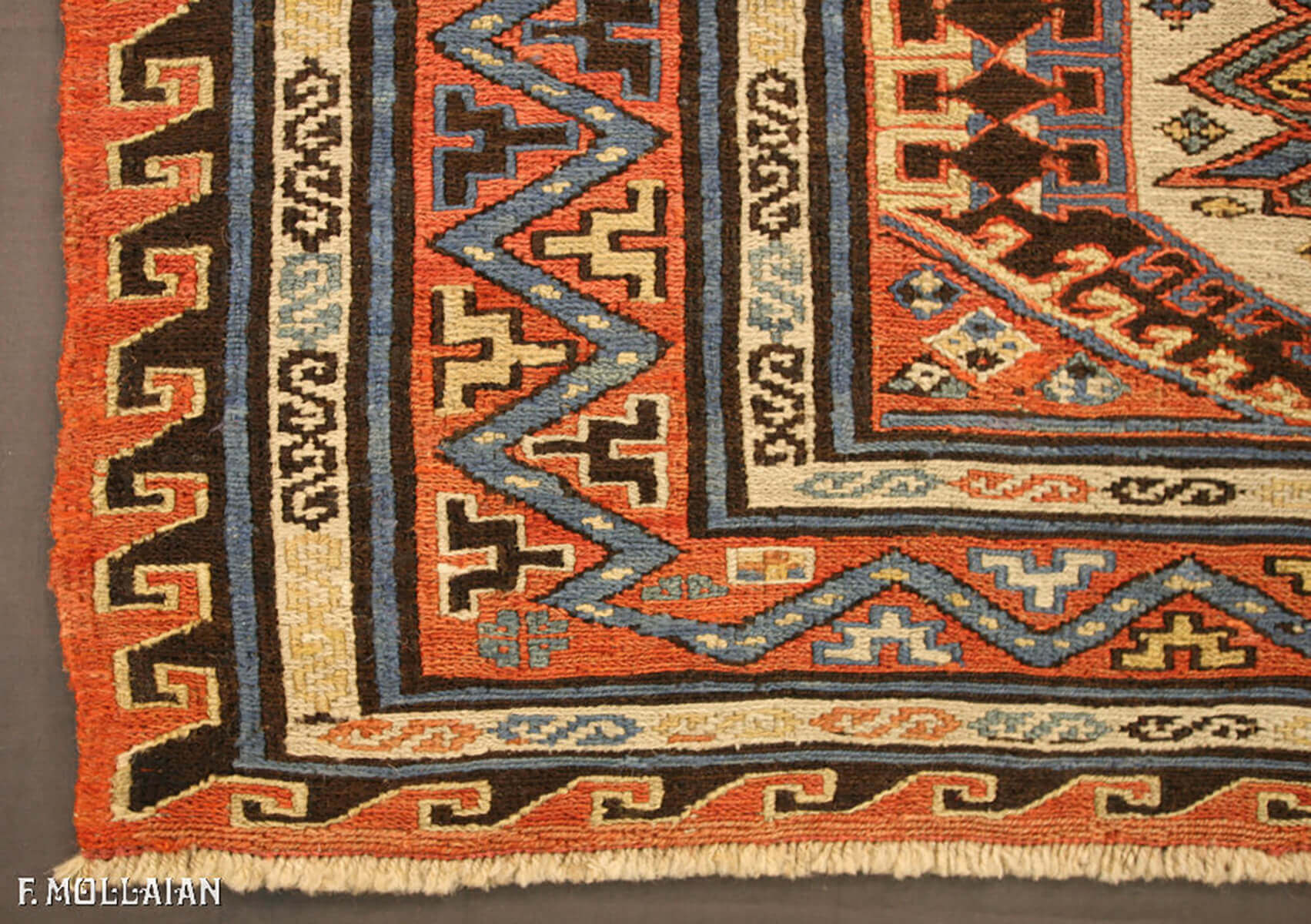 Geometric design Caucasian Kilim Sumak (215x116 cm)